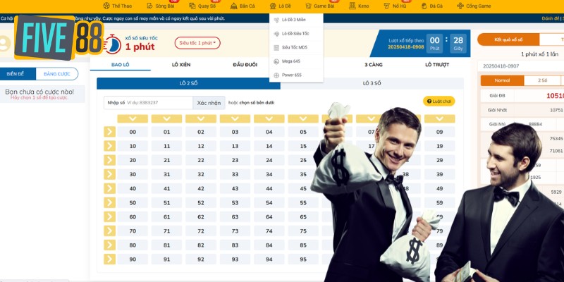 Các sảnh game lô đề đang có tại Five88