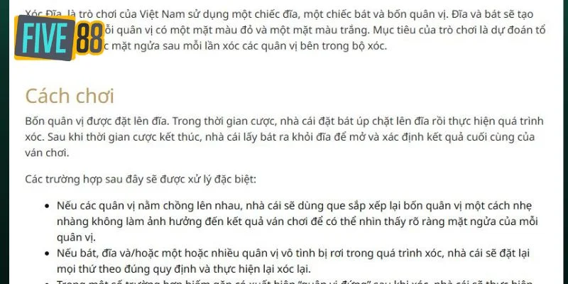 Hướng dẫn chơi Xóc Đĩa Live tại Five88
