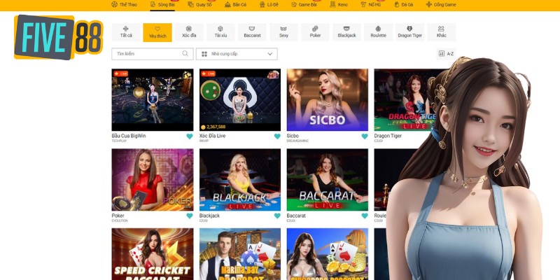 Top game Casino hot nhất tại Five88